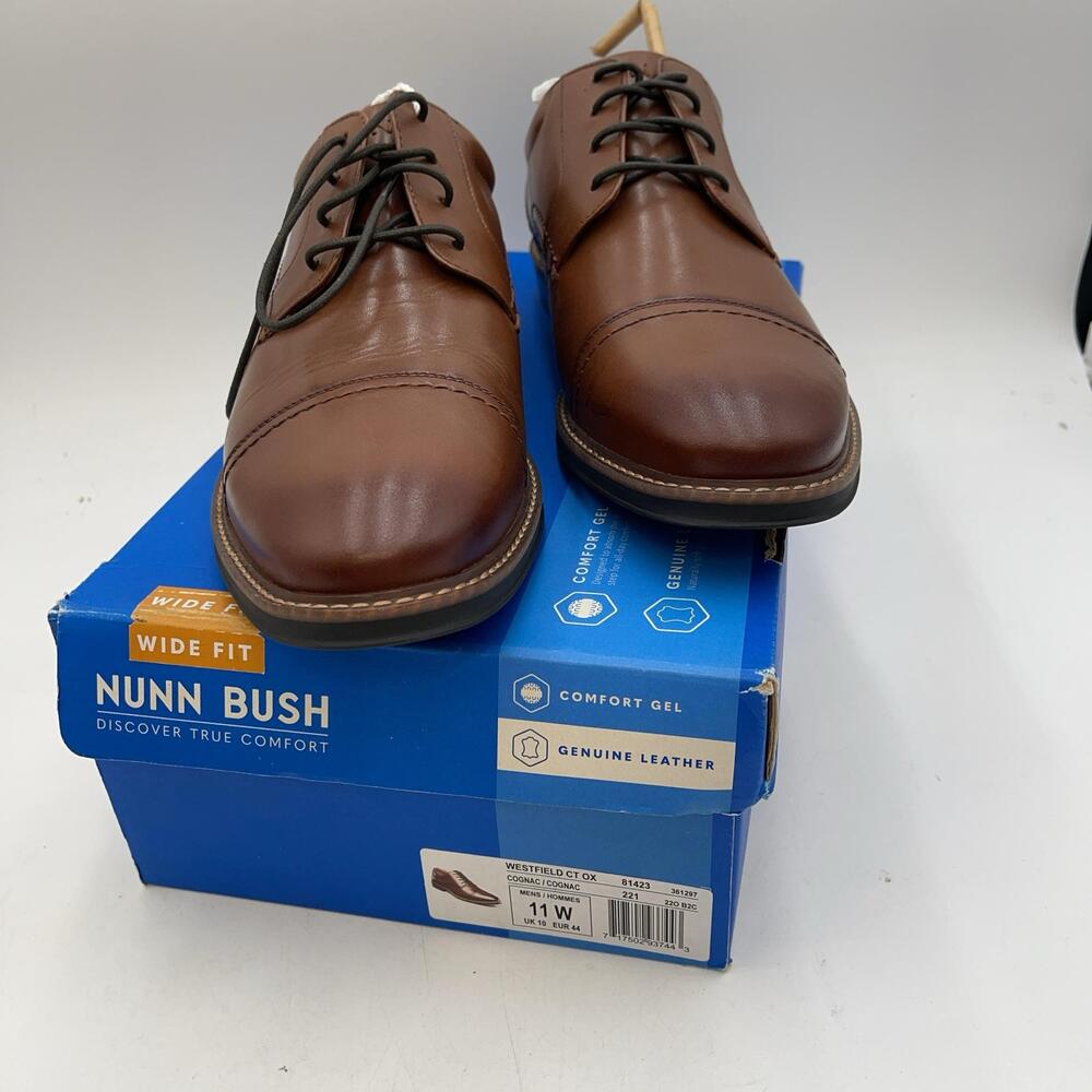 Nunn Bush Westfield CT OX Shoes Mens Brown Leather Dress Comfort Size 11W